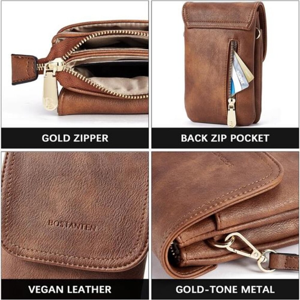 Vegan Leather Small Crossbody Bags for Women Designer Cell Phone Bag - Picture 6 of 7